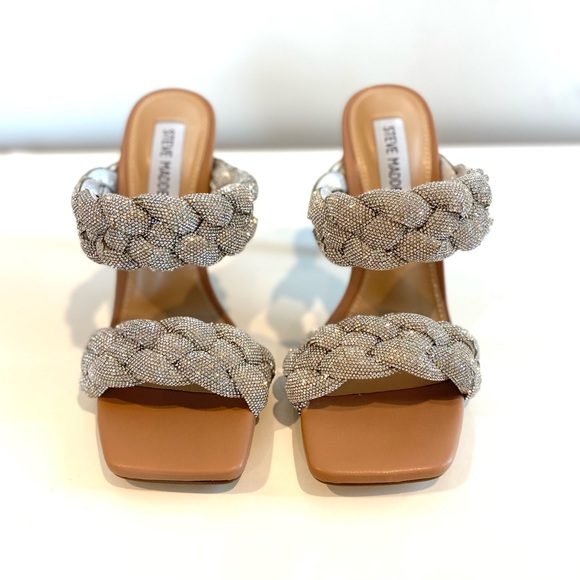 Steve Madden Braided Rhinestone heels size 6 - Picture 5 of 12